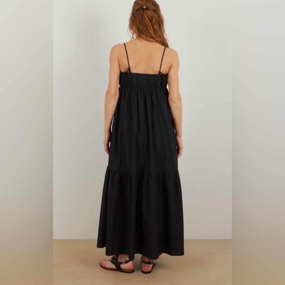 MALENE BIRGER Size 34 • Black Cotton Disemma Maxi Dress. - Picture 2 of 7